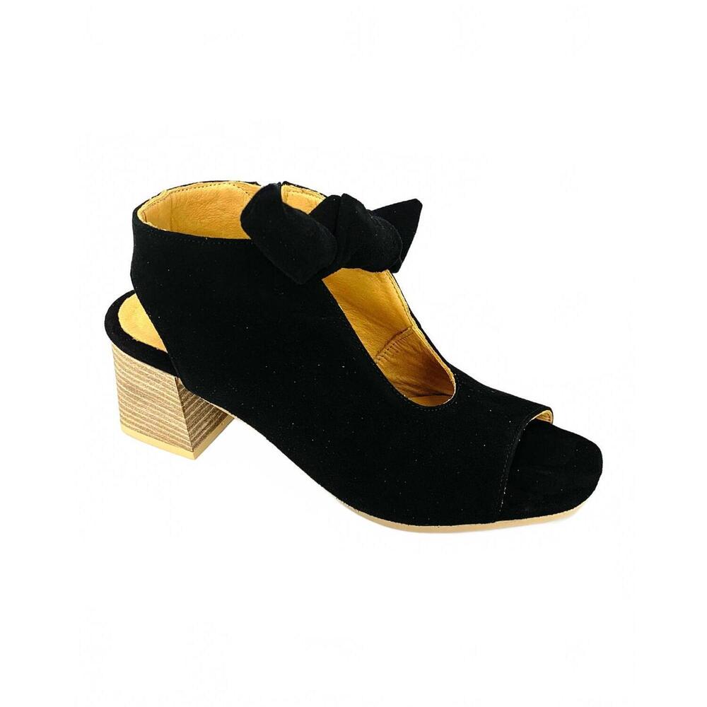 NEW BUENO women's ellie sling-back heel in black suede
